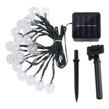 Guirnalda De Luces Solar 7m 50 Foco Exterior Jardin Blanco