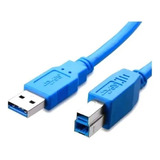 Cable Para Impresora Usb 3.0 A/b 3 Metros Router Módem 5gbps Color Azul