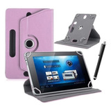 Capa Case 360º C/ Apoio P/ Tablet Positivo Q10 T2040+ Caneta Cor Rosa-claro