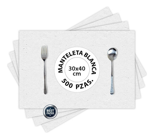 Manteleta / Mantel Blanco 120 G 30 X 40 Cm - 500 Piezas