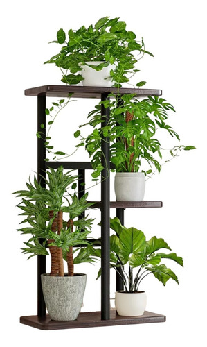 Soporte Para 3 Macetas Estante Jardinera Huerto Metálico