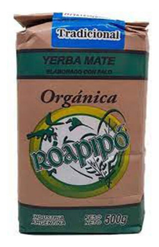 Yerba Mate Orgánica Tradicional Roapipo 500 Gr