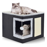 Petizer Cama Para Gatos De Interior, Casa Grande Cubierta Pa