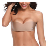 Sin Tirantes Invisible Push Up Bra Cinta De Silicona Pul [u]