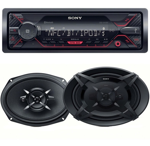 Stereo Sony A410 400 Bluetooth + Par Parlantes 6x9 Sony 450w