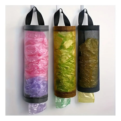 Dispensador Colgante Para Bolsas De Plástico Reutilizables Negro