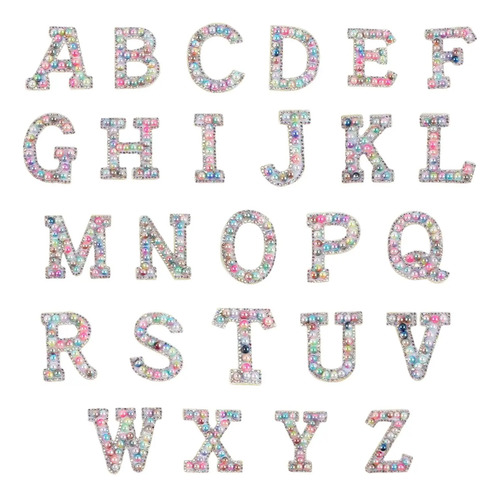 Parches Con Letras De Diamantes De Imitación, 26 Unidades, P