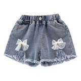 Pantalones Cortos De Mezclilla Brillantes Para Niñas G Para