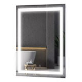 Espelho Retangular Decoração Elegante Jateado Led 120x80 Cm