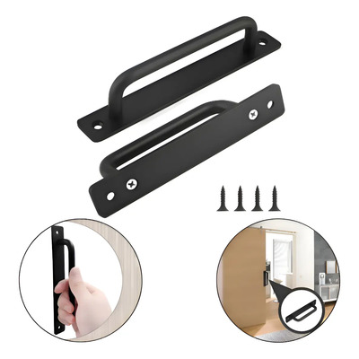 2 Piezas Manija De Puerta Inoxidable, Jaladeras Negras 21cm Negro
