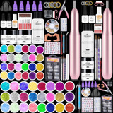 Cooserry Kit De Uñas Acrílicas Con Taladro, 24 Colores De.