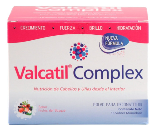 Valcatil Complex Nutrición Cabellos Uñas Polvo X 15 Sobres