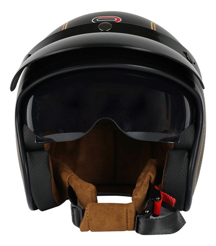 Casco Roda Vintage Negro/naranja Mate Dot