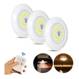 Kit 3 Lâmpada Luminária Led Sem Fio Controle Remoto Pilha