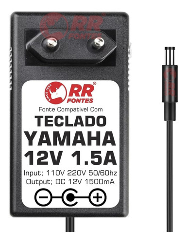 Fonte Carregador 12v 1,5a Para Teclado Yamaha Psr-e203