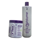 Kit Vloss Sh Clean Liss Volume + Masc V'toxx Selagem Natural