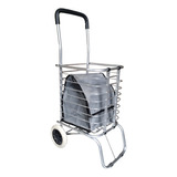 Carrito De Compras Plegable Aluminio C/cesto 88x29x31 Cm.