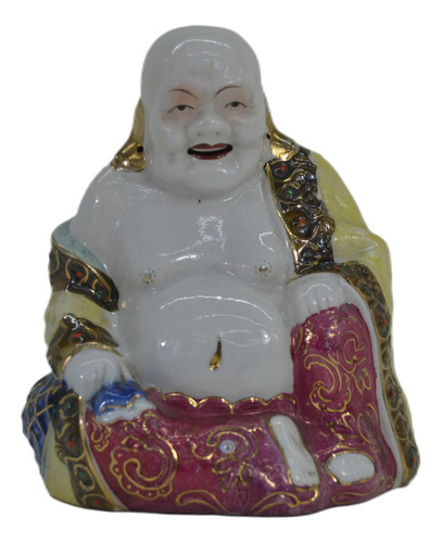 Escultura Buda Porcelana Pintura À Mão