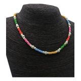 Collar Mostacillas Multicolor Perlas Regulable 48cm C:7737