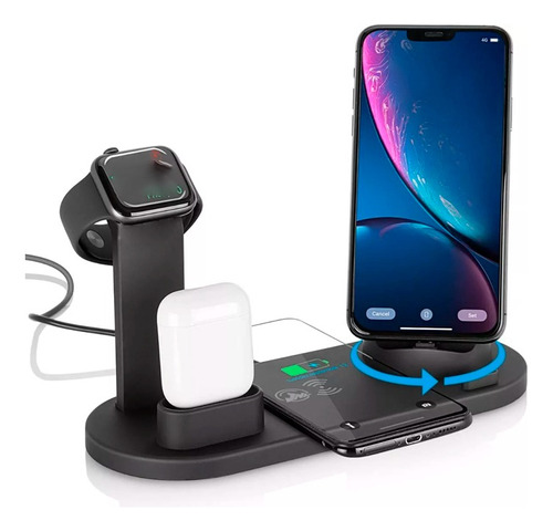 Cargador Giratorio 3 En 1 Para iPhone AirPods Soporte 