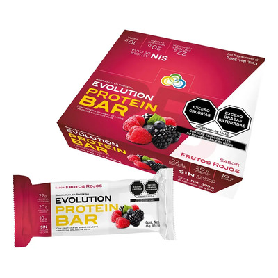 Barras De Proteína | Snacks Saludables | Sin Azúcar Añadida | Barritas De Proteína | Protein Bar | 22g De Proteínas + 10g De Fibra Con Whey Protein Caja 6 Pz Proteina 65 G Sabor Frutos Rojos Evolution | MercadoLibre