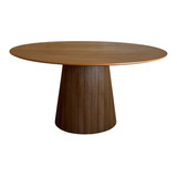 Mesa De Jantar Cone Oval 160x90 Lamina Em Madeira Escura 