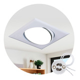 Spot Embutir Pvc Cuadrado Ar111 Blanco Negro Se-118cp