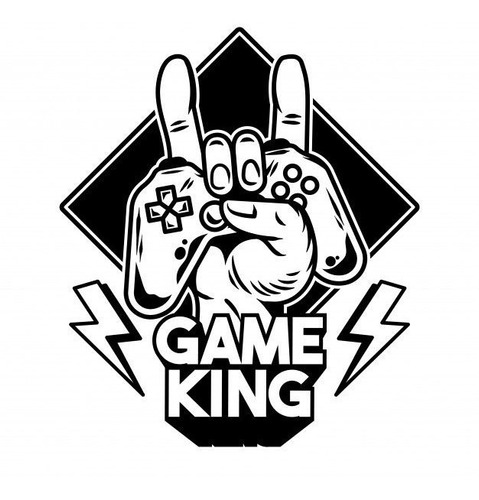 Gamer Game King Sticker Autoadhesivo Vinilo Auto