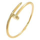 Bracelete Prego Cravejado Ouro 18k 750 Pulso Fino