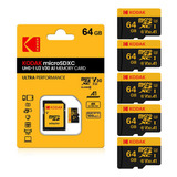 5 Piezas 64gb Tarjeta De Memoria Microsdxc Kodak U3 V30 A1 