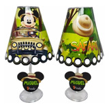 Abajur Com Led Para Festa Infantil - Mickey Safari Kitc/5und