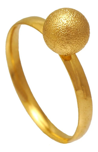 Anel Softjoias Bola Jateada Alto Brilho Folheado Em Ouro