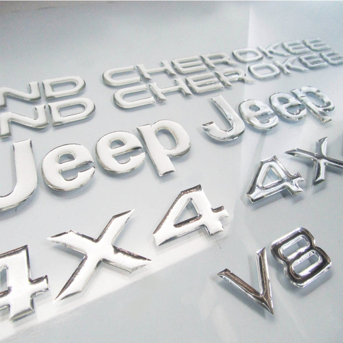 Emblemas Grand Cherokee Jeep Cromados 4x4 V8  Foto 2