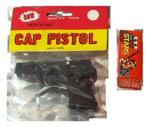 Mini Pistola Con 1 Caja Cebitas Rollo De Papel 250 Disparos