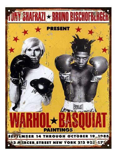 Cartel De Chapa Publicidad Antigua Warhol Basquiat X893