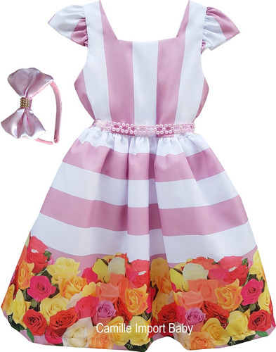 Vestido Infantil Floral Juvenil 4 Ao 16 Moda Evangélica 