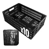 Cajon Plastico Multiuso Reforzado Negro Pack X 10