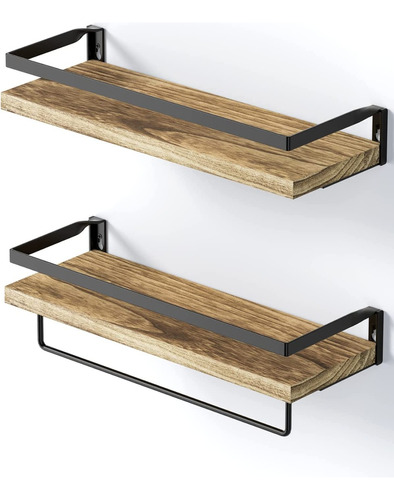 Repisas Flotantes De Madera Modernas Kit X2 Colores