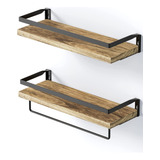 Repisas Flotantes De Madera Modernas Kit X2 Colores