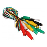 Pack 10 Cables Pinza Caiman Cocodrilo Colores Largo 50cm 