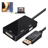 Adaptador Convertidor De Displayport A Hdmi/vga/dvi 3 En 1