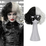 Mildiso Cruella Deville Wig Con Máscara De Pelucas En Blanco