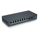 Conmutador De Fibra Gigabit Ethernet De 10 Puertos, Con 2 Ra