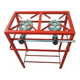 Anafe Industrial 2 Hornallas Gas Foco 20000 Cal 80cms Rojo