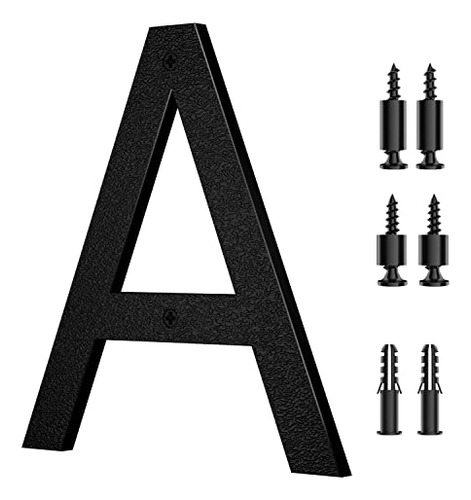 8 Inch Large Floating House Numbers,  Black Modern Hous...