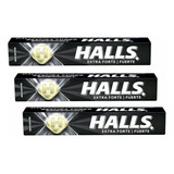 Bala Halls Extra Forte Preto 28g Pack C/3 Wxz