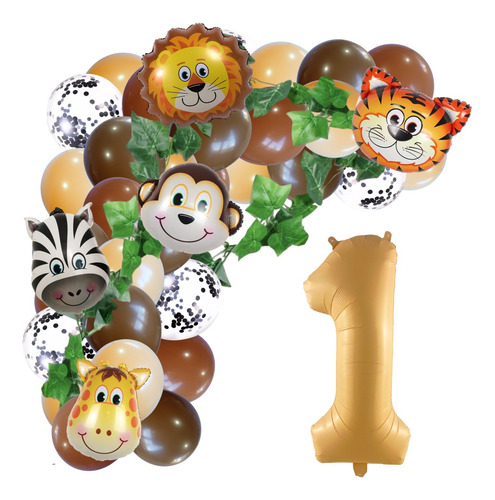 Arco Organico Globos Selva Animales Liana Deco Nude Cumple