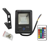 Refletor Holofote Led Rgb 20w Ip66 Com Controle