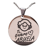 Collar Abuela Cadena Colgante Grabado+ Caja Regalo Joyas