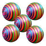 Set X5 Unidades Pelotas Gato Espiral Hilo Colores Sonajeras 